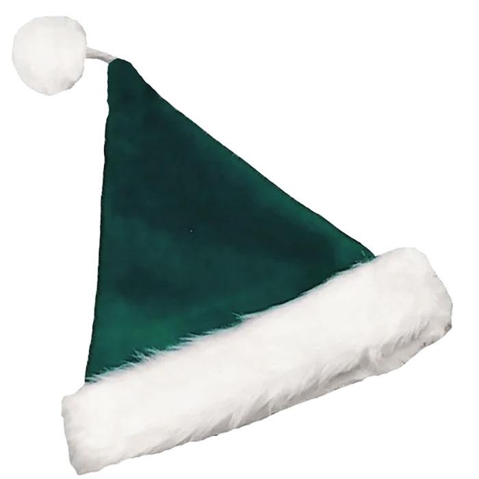 Green Plush Santa Adult Hat
