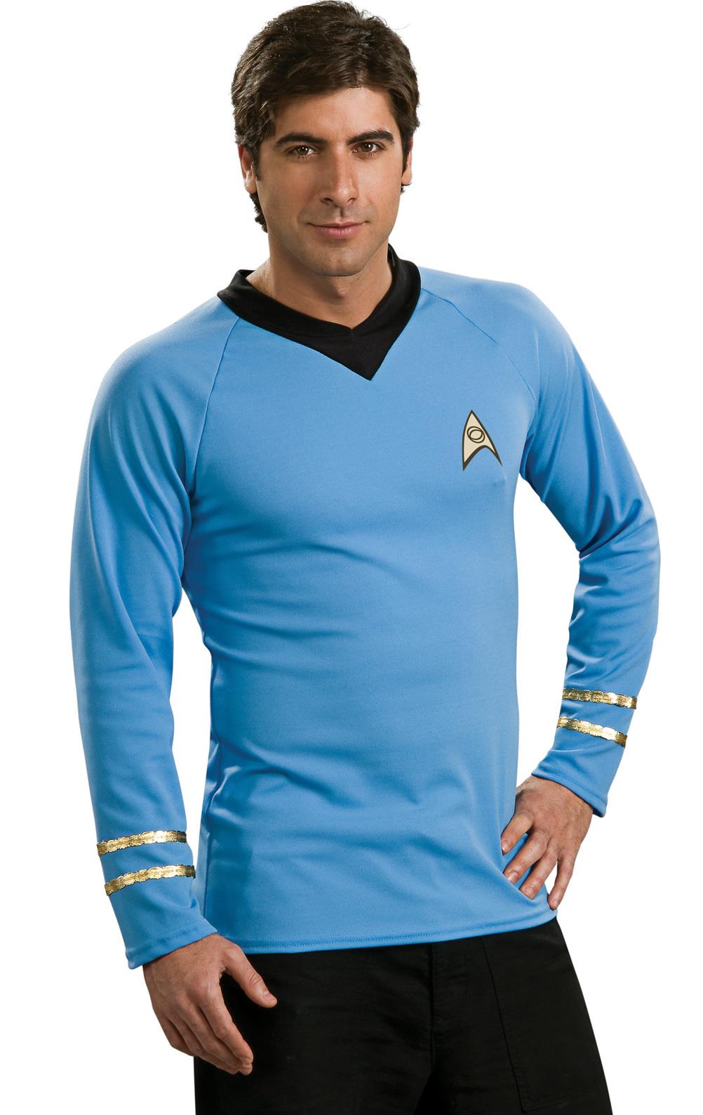 Star Trek Classic Blue Shirt Deluxe Adult Costume