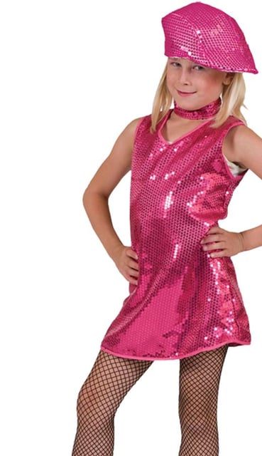 Disco Dress Hot Pink Child Costume Medium - Fashion For Fun