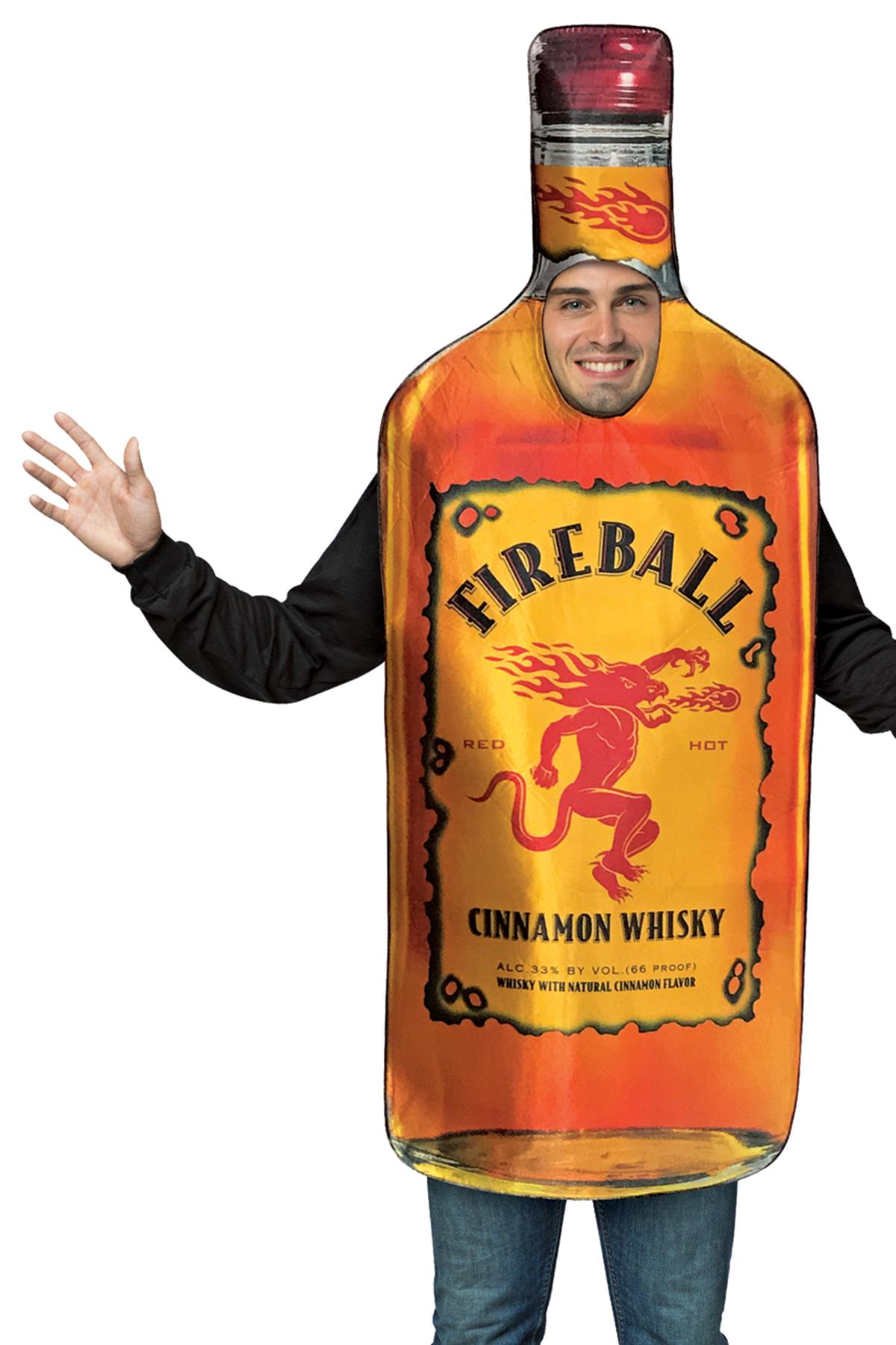 Fireball Whiskey Get Real Bottle Adult Costume