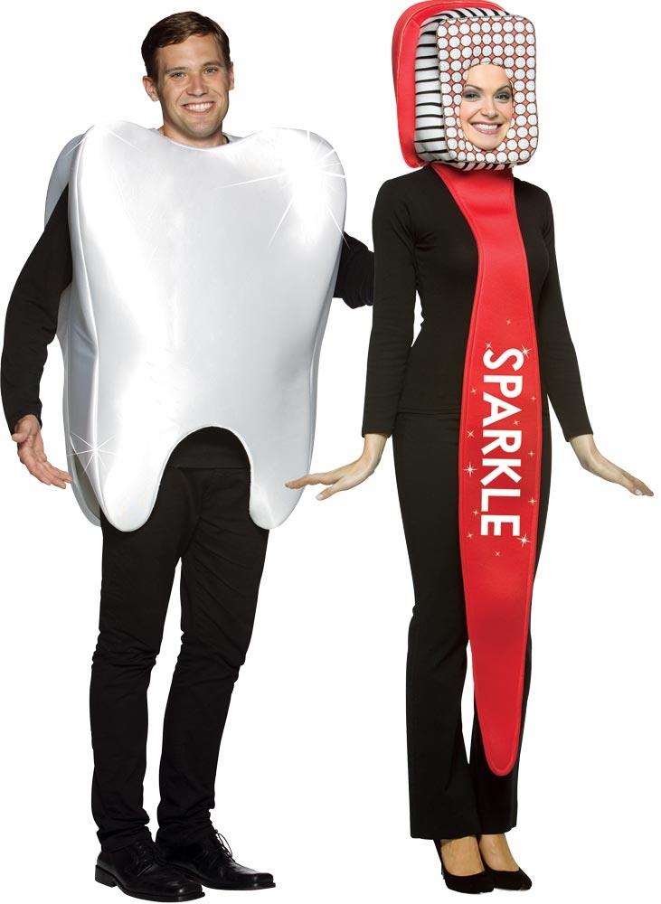 Tooth and Toothbrush Adult Couples Costume
