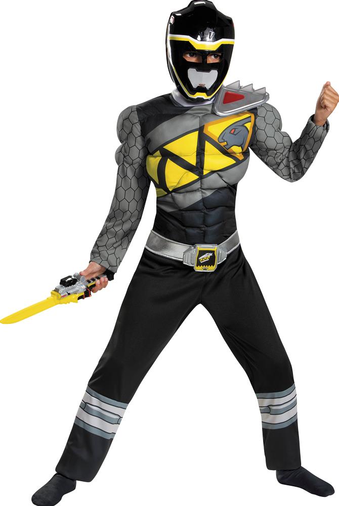 Power Rangers Dino Charge Black Ranger Muscle Child Costume