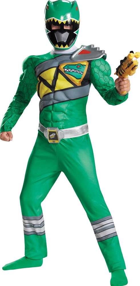 Power Rangers Dino Charge Green Ranger Muscle Child Costume