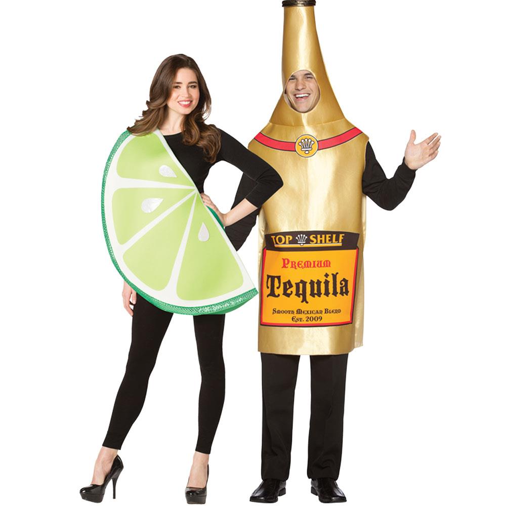 Tequila Bottle and Lime Slice Adult Couples Costume