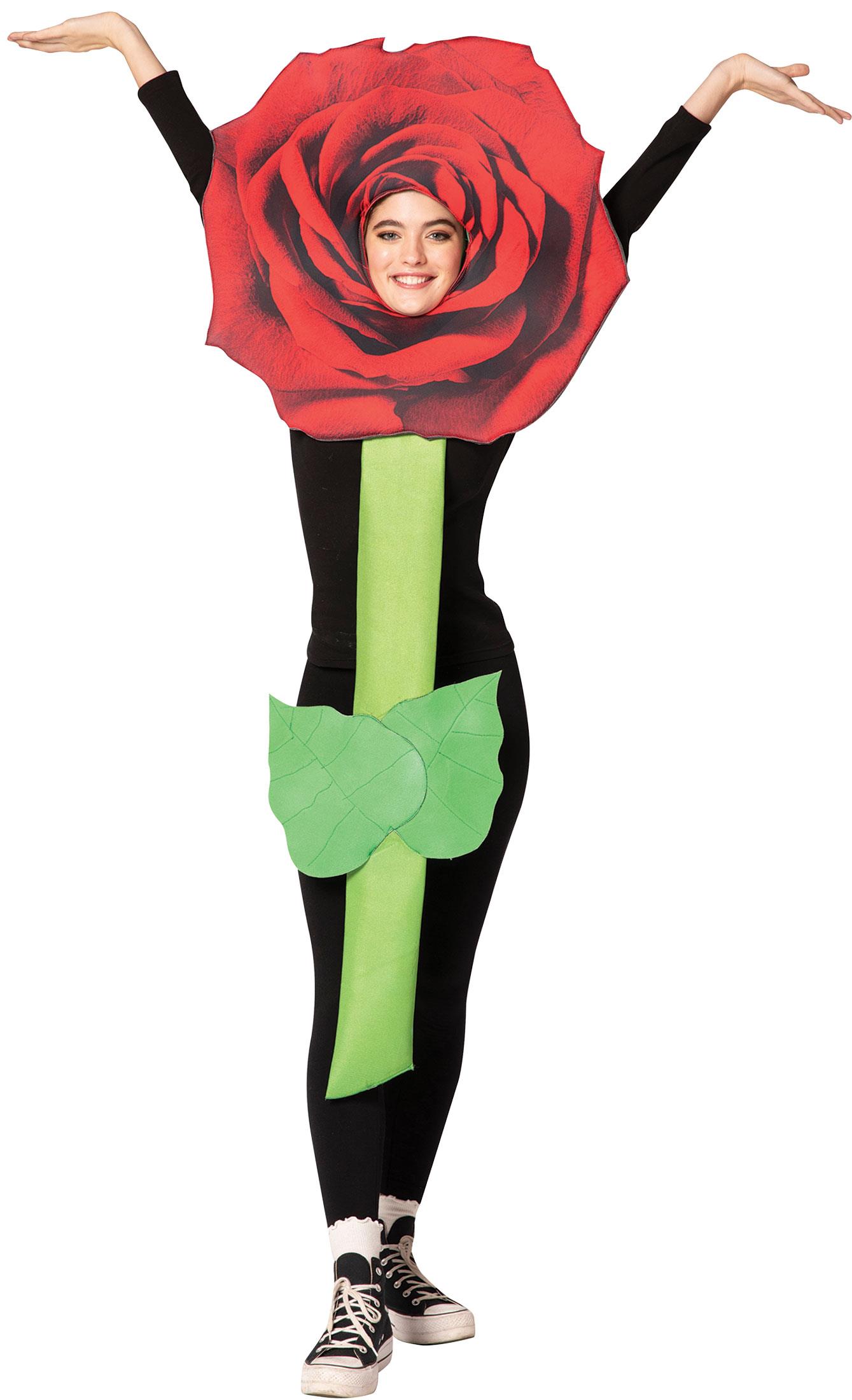Red Rose Flower Adult Costume