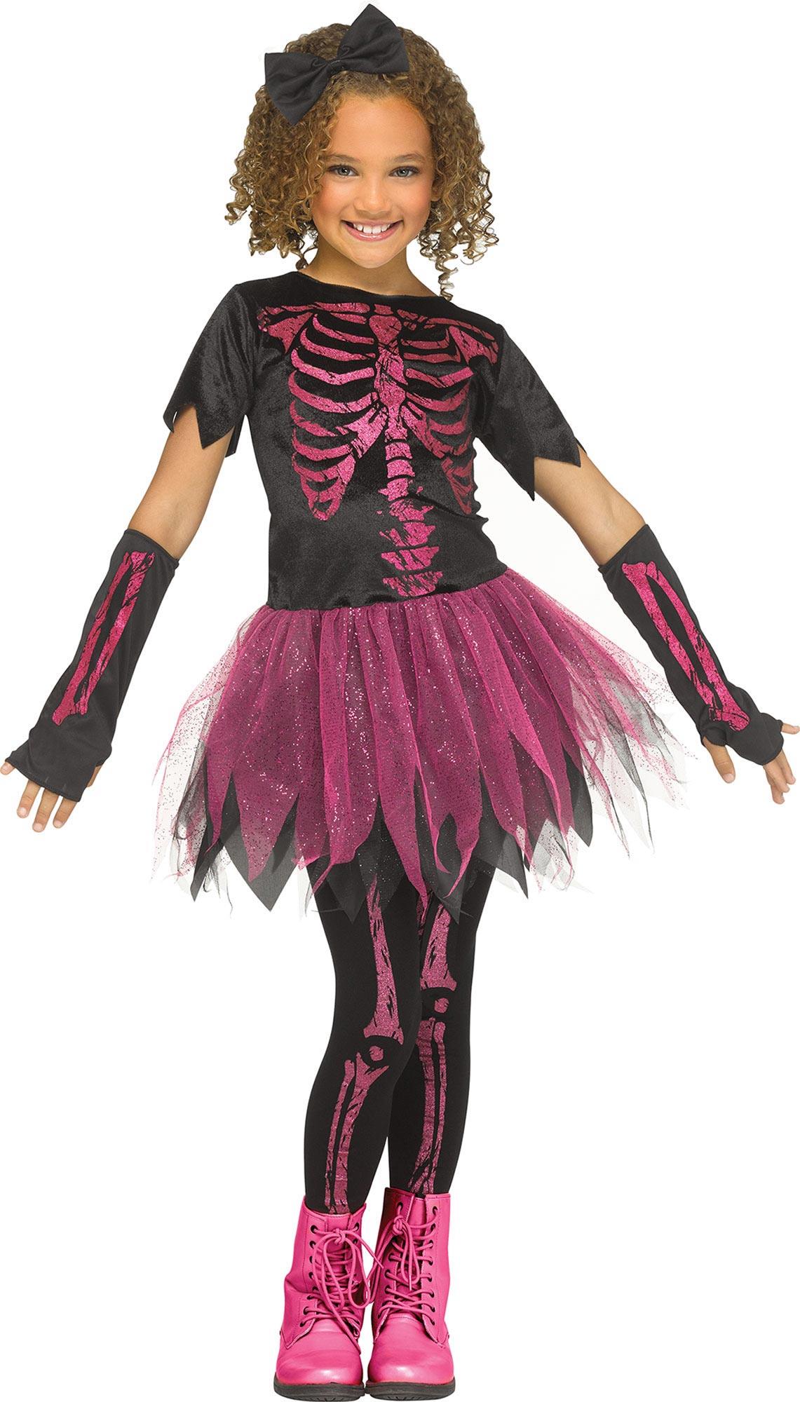 Skele-Girl Pink Child Costume
