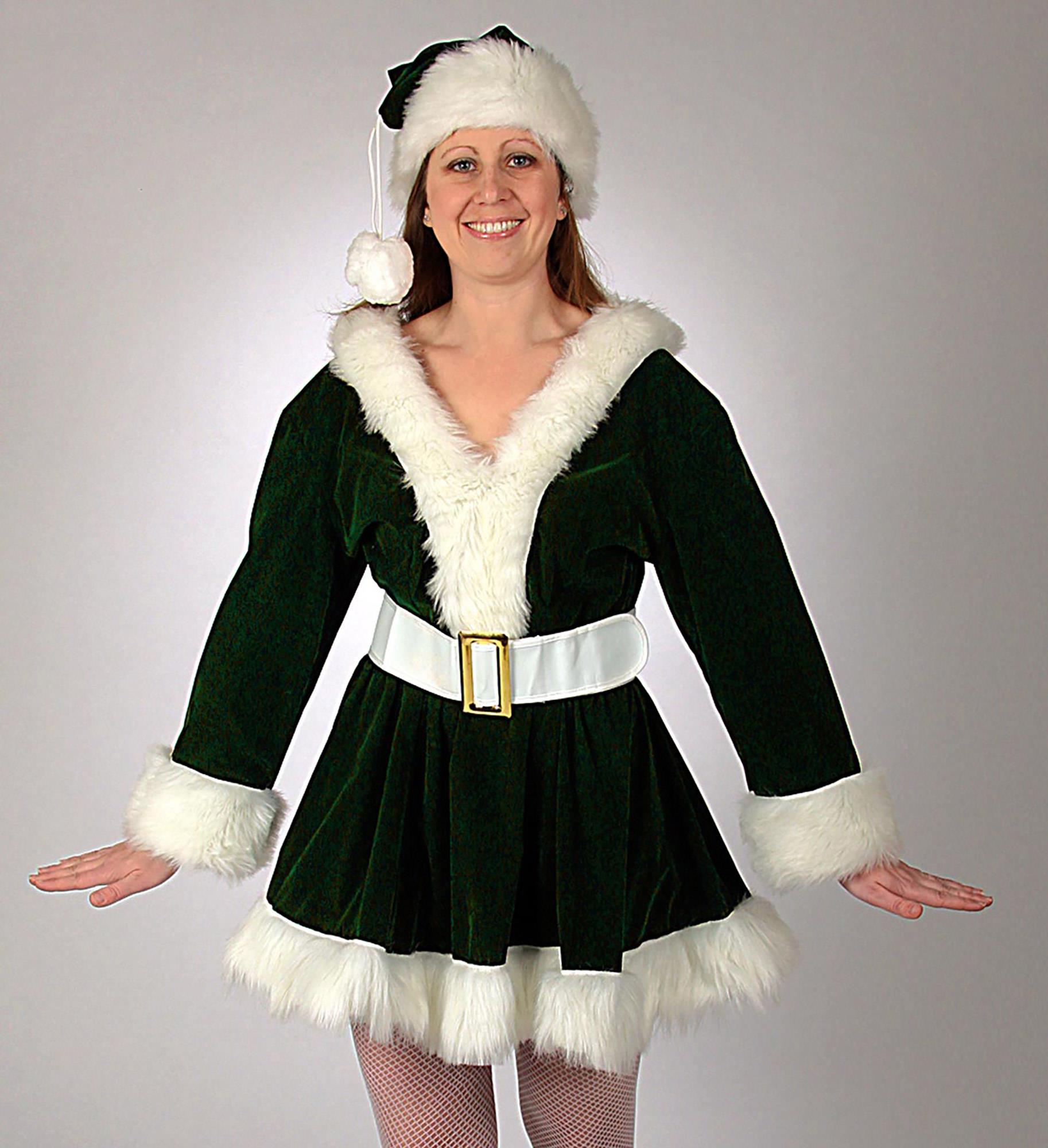 Perky Pixie Green Velvet Adult Costume