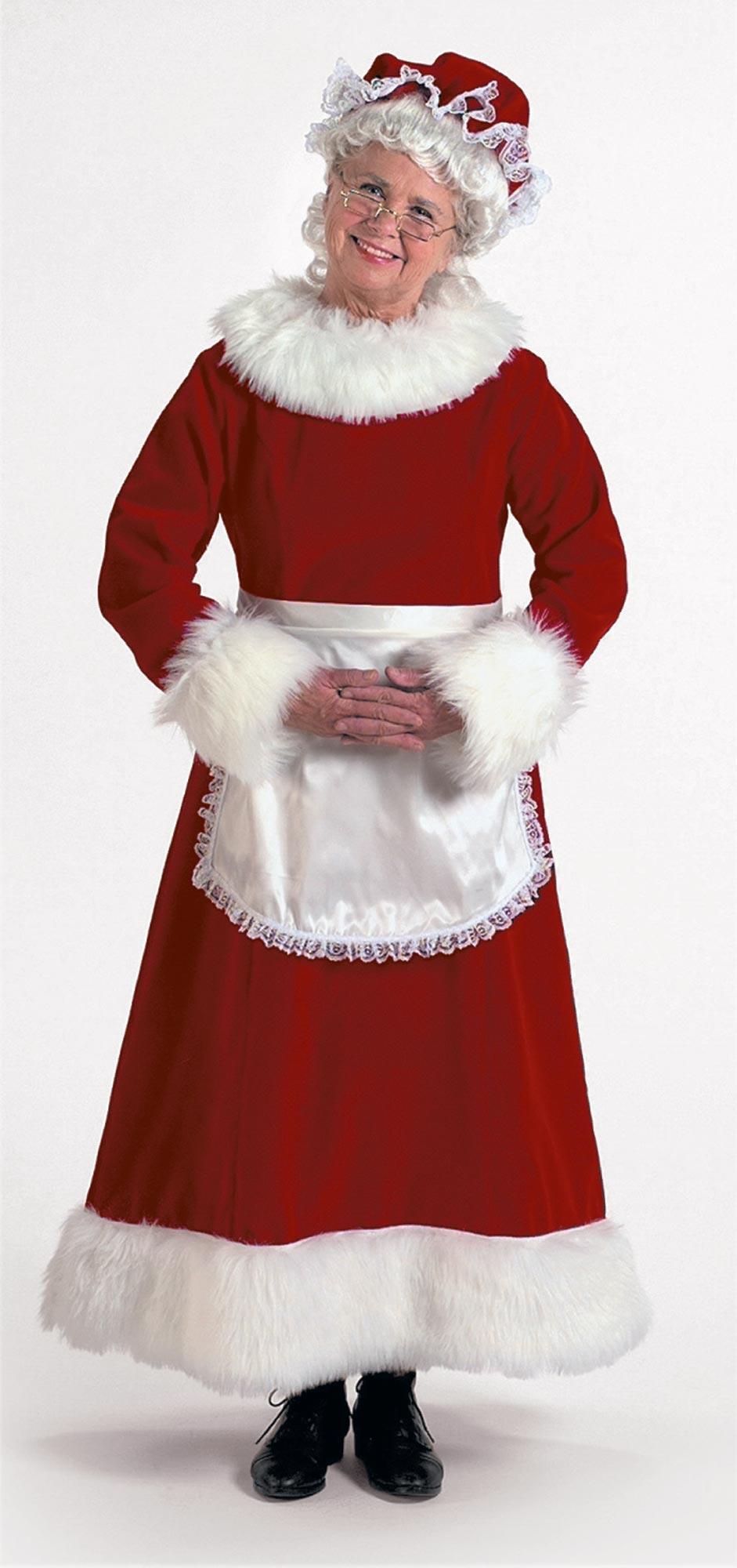 Burgundy Velvet Mrs. Claus Adult Costume
