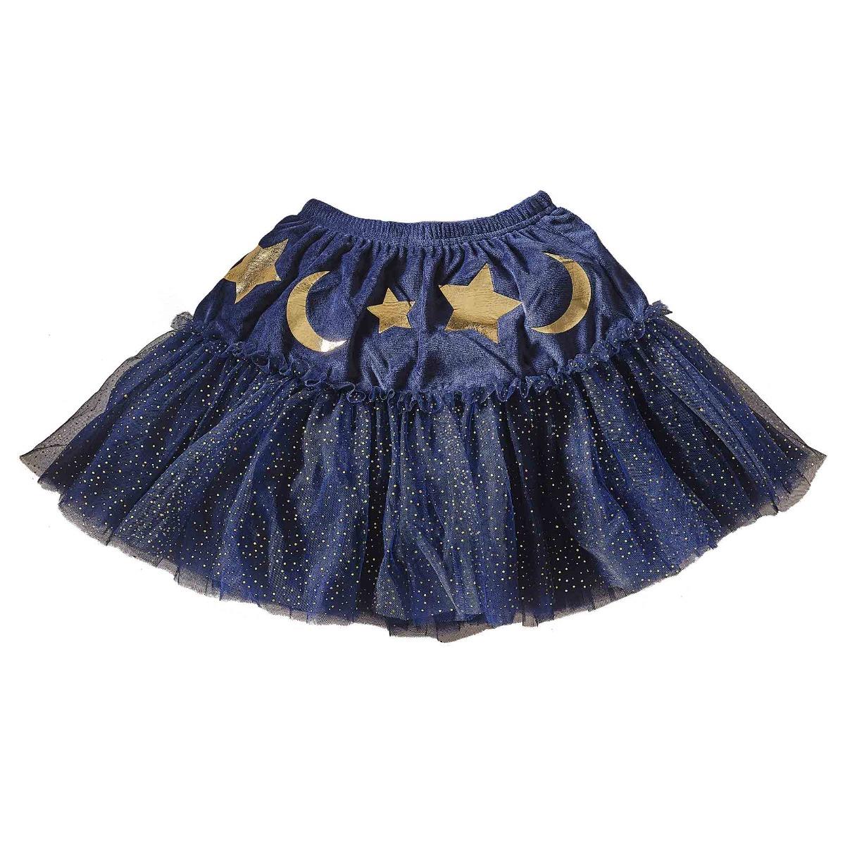 Fancy Dress Navy Velvet Sparkle Wizard Tutu Child Costume Accessory
