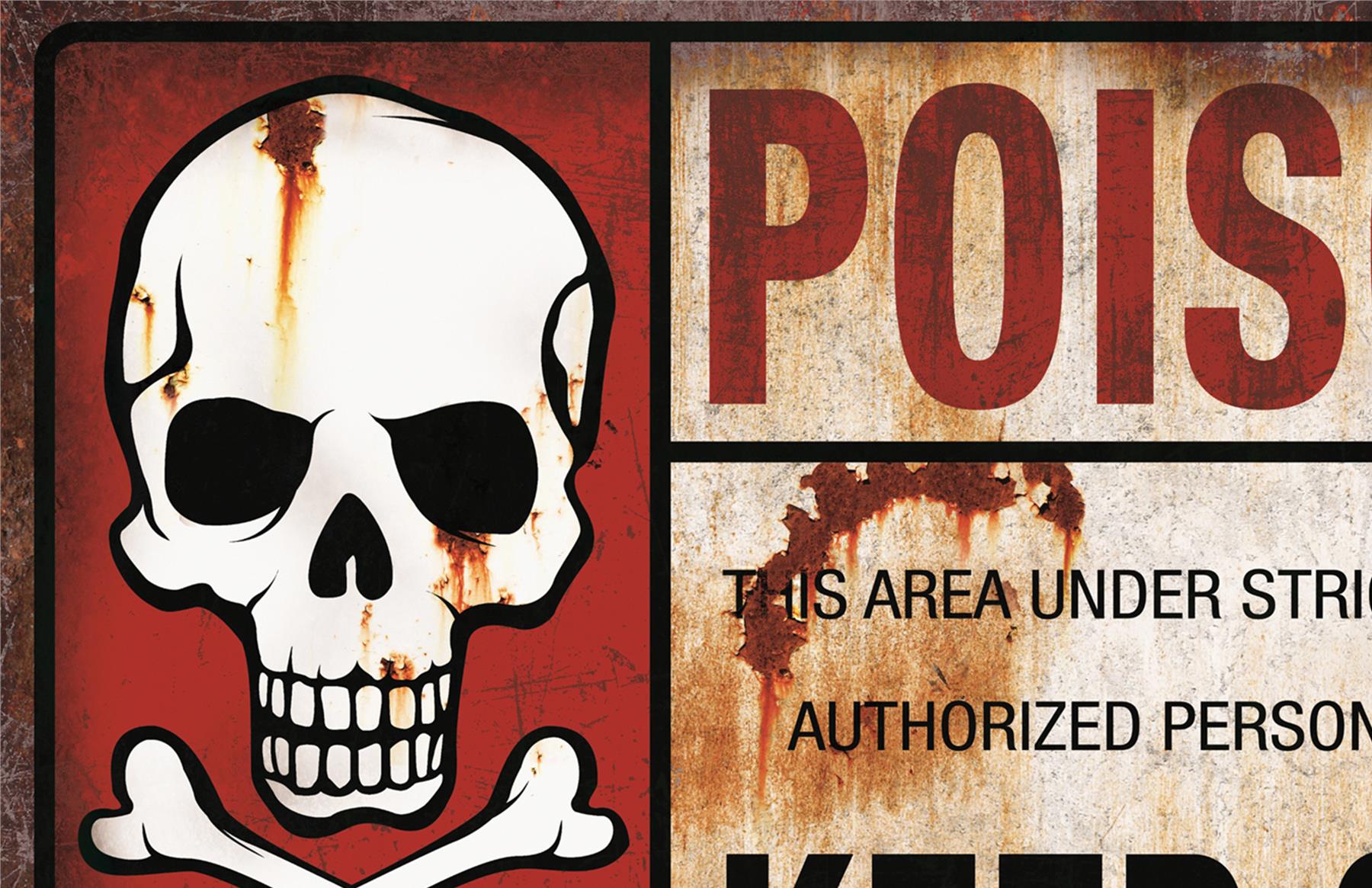 Metal Sign Poison Halloween Prop