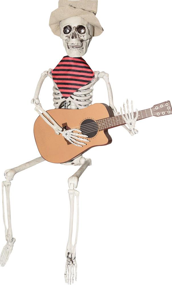 Guitar Playing Skeleton Animated Halloween Prop