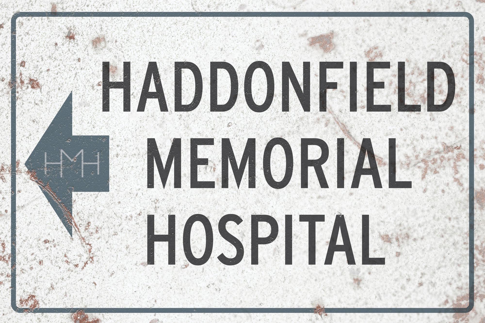 Halloween II Haddonfield Memorial Hospital Metal Sign Halloween Prop