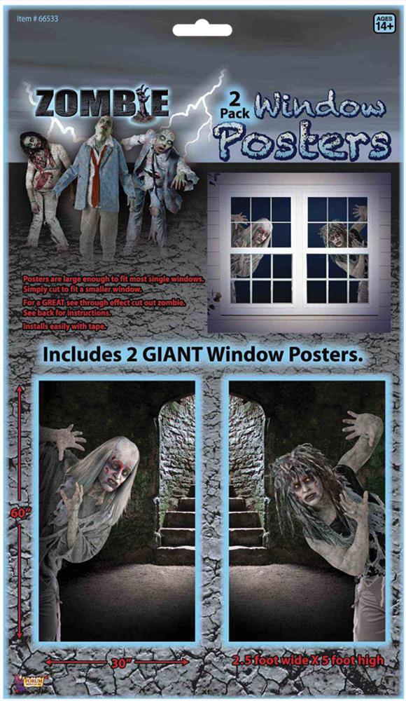Zombie Window Clings Halloween Decoration