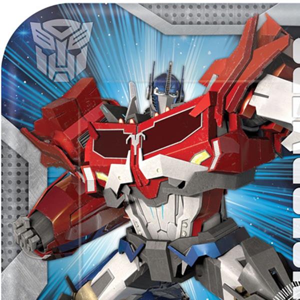 Transformers Square Paper Dinner Plates 23cm Pack of 8