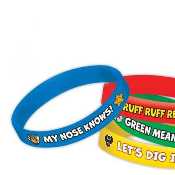 Paw Patrol Rubber Bracelet Favours Pack of 4