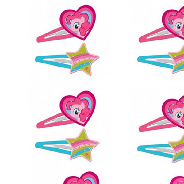 My Little Pony Hearts & Stars Plastic Glitter Hair Clips Pack of 12