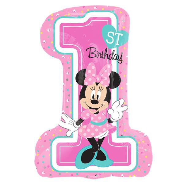 Shape Minnie Mouse 1st Birthday Balloon