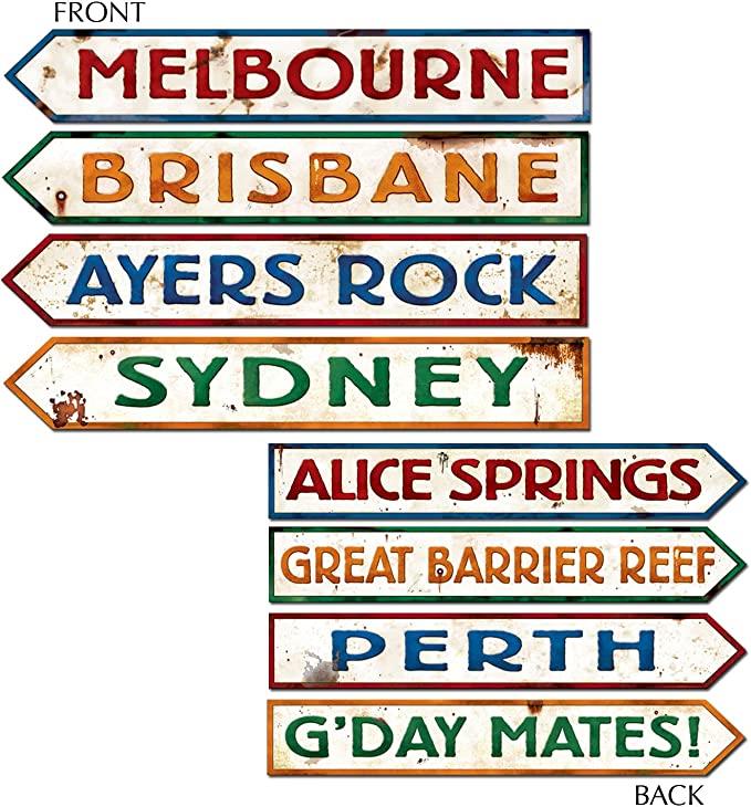Australian Street Sign Cutouts Pack of 4
