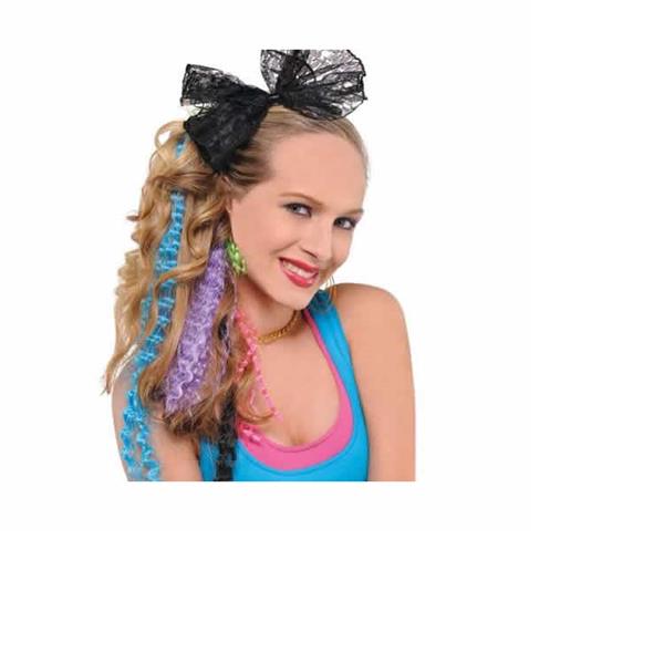 Totally 80's Neon Hair Extensions Pack of 5 Adult Costume Accessory