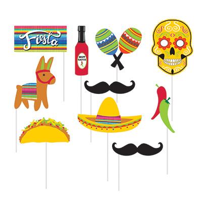Mexican Fiesta Serape Photo Booth Props Pack of 10
