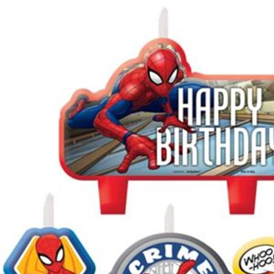 Spider-Man Webbed Happy Birthday Mini Moulded Candle Pack of 4