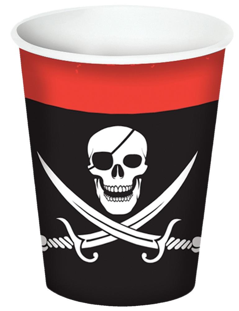 Pirate Beverage Cups 9oz Pack of 8