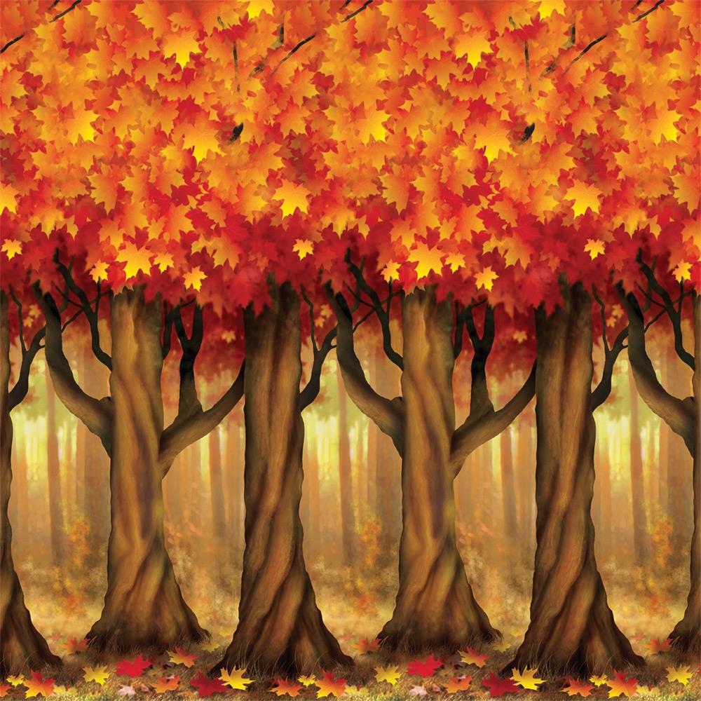Thanksgiving Autumn Trees Backdrop