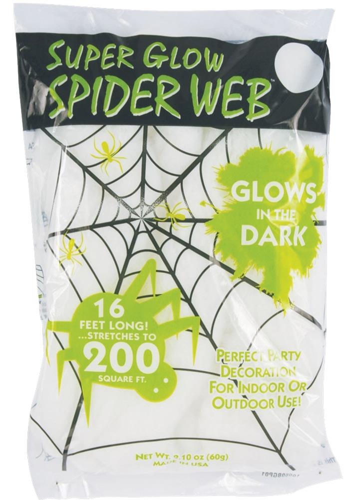 Super Stretch Glow in the Dark Spider Web 60g Halloween Decoration