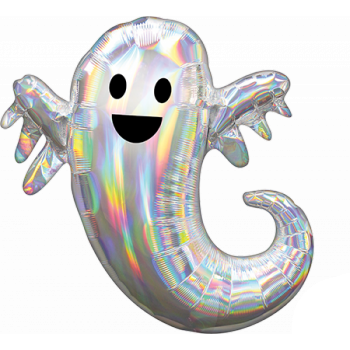 SuperShape Iridescent Holographic Ghost Foil Balloon