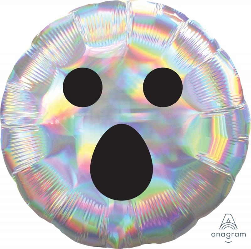 Standard 45cm Ghost Face Holographic Iridescent Foil Balloon