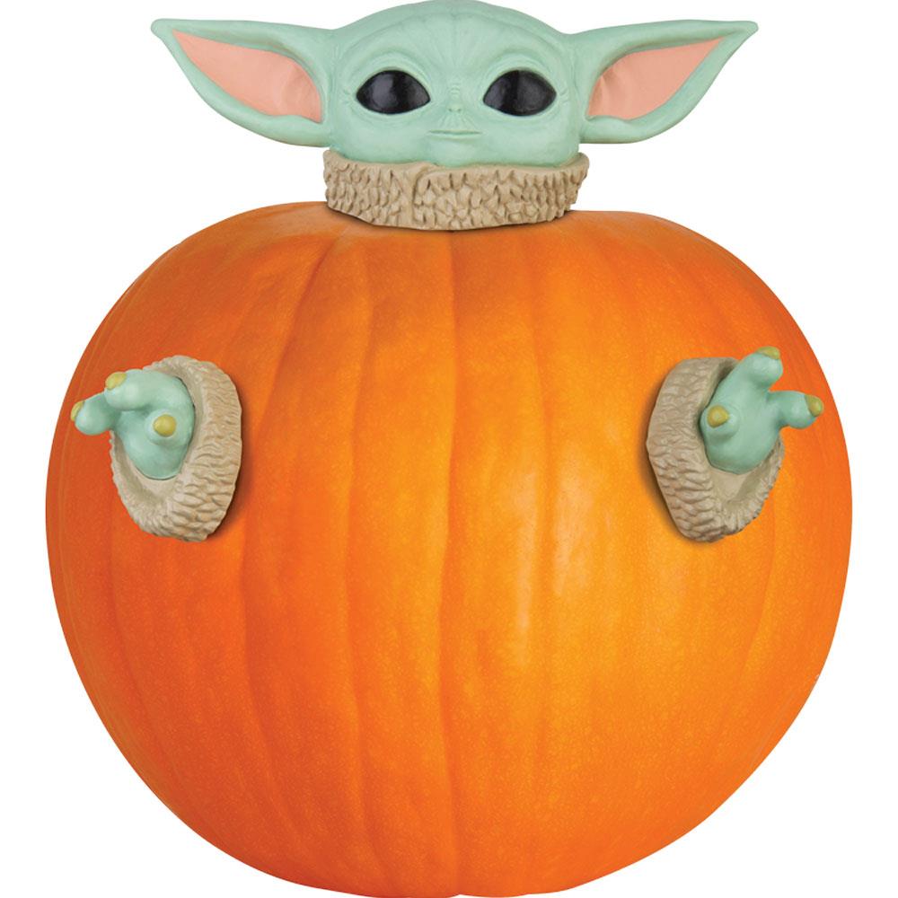 Star Wars The Mandalorian Baby Yoda Grogu Pumpkin Push In Halloween Decorations