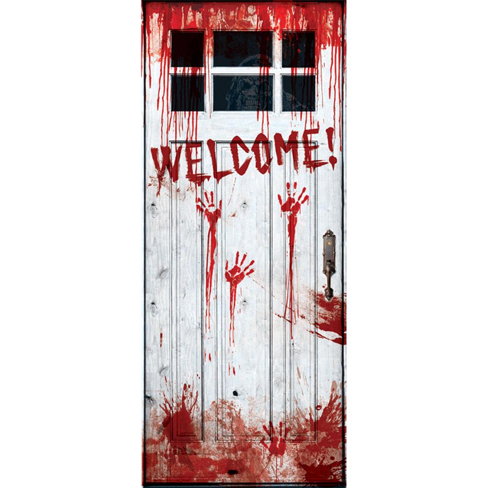 Bloody Welcome Halloween Door Cover