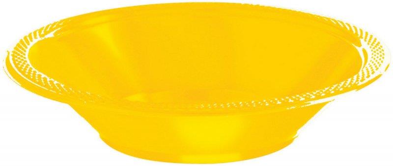Yellow Sunshine Premium Plastic Bowls 355ml Pack of 20