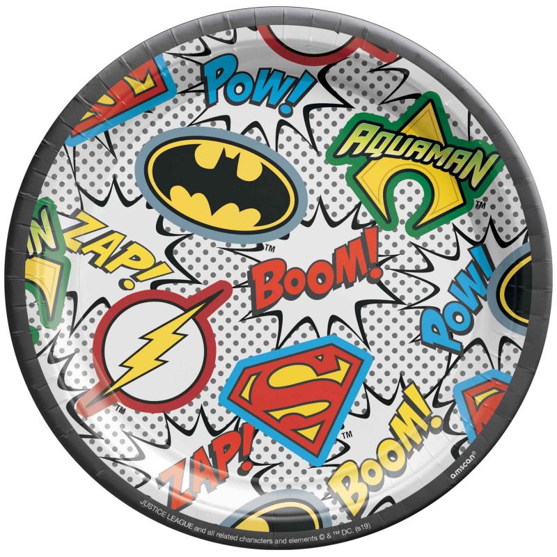 Justice League Heroes Unite 17cm Paper Plates Pack of 8