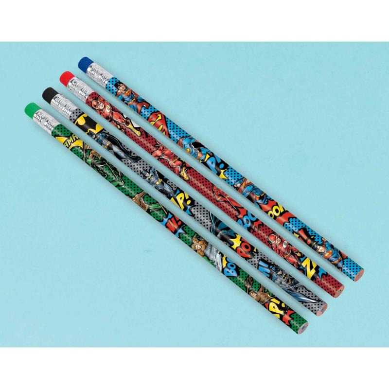 Justice League Heroes Unite Pencil Favours Pack of 8