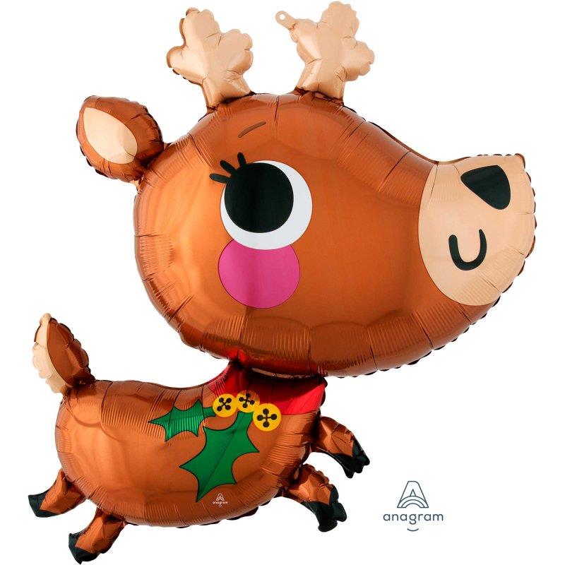 Supershape Adorable Reindeer Foil Balloon