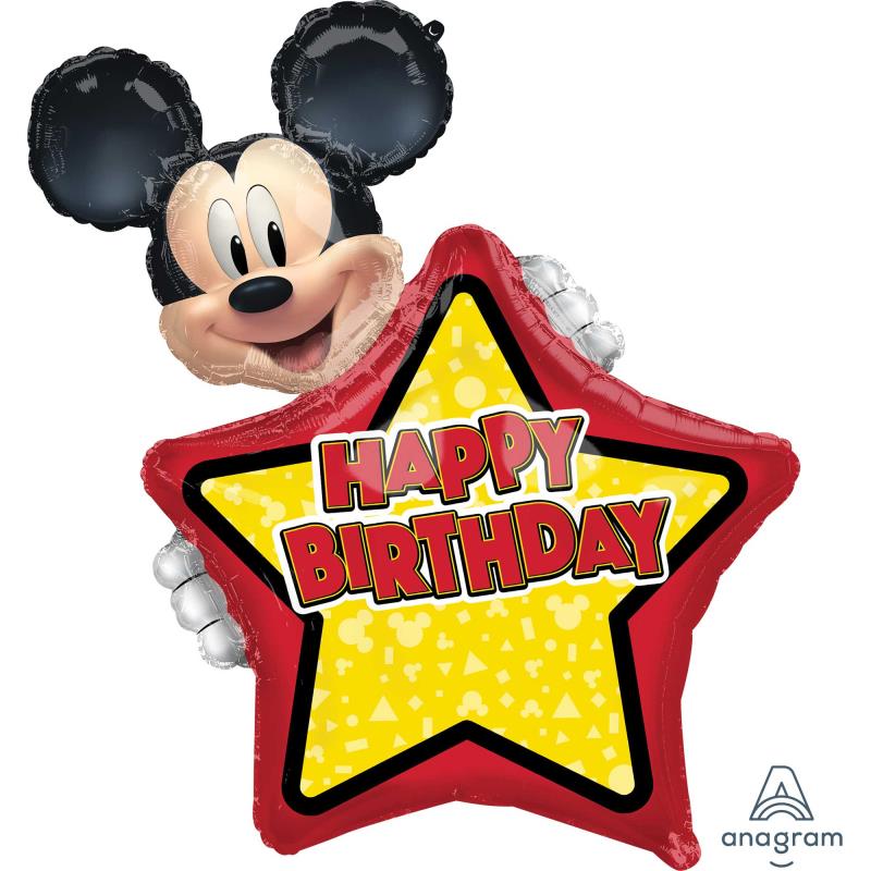 SuperShape Personalised Mickey Mouse Forever Happy Birthday Foil Balloon