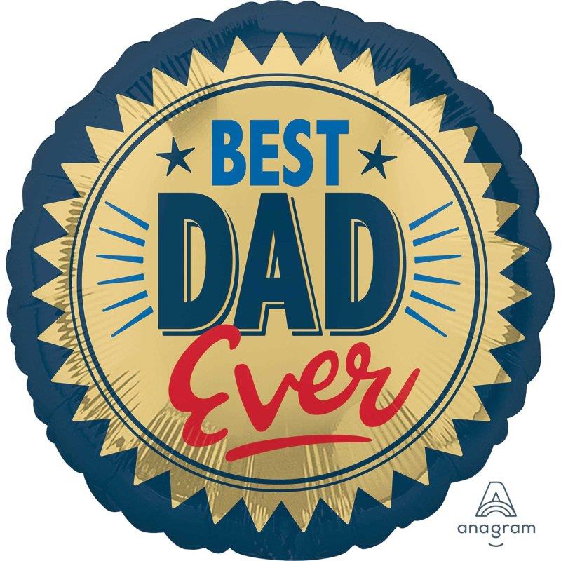 Best Dad Ever Gold Stamp 45cm Foil Balloon