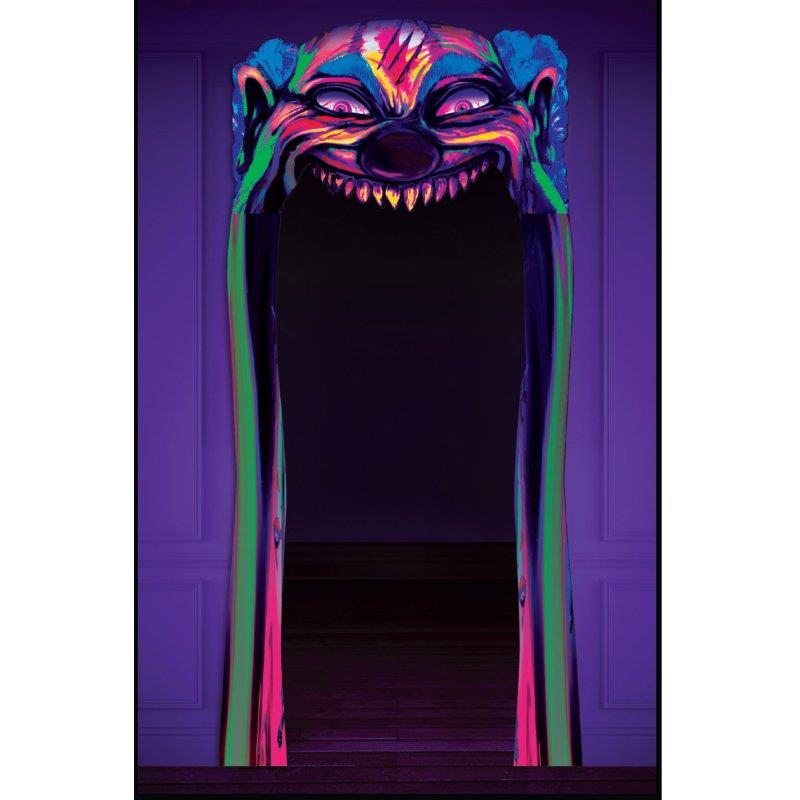 Creepy Carnival Black Light Reactive Doorway Entry Halloween Decoration