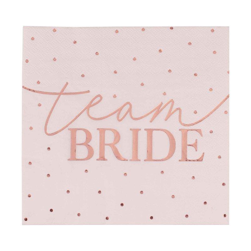 Hen Party Rose Gold Foil Pink Napkins Pack of 16
