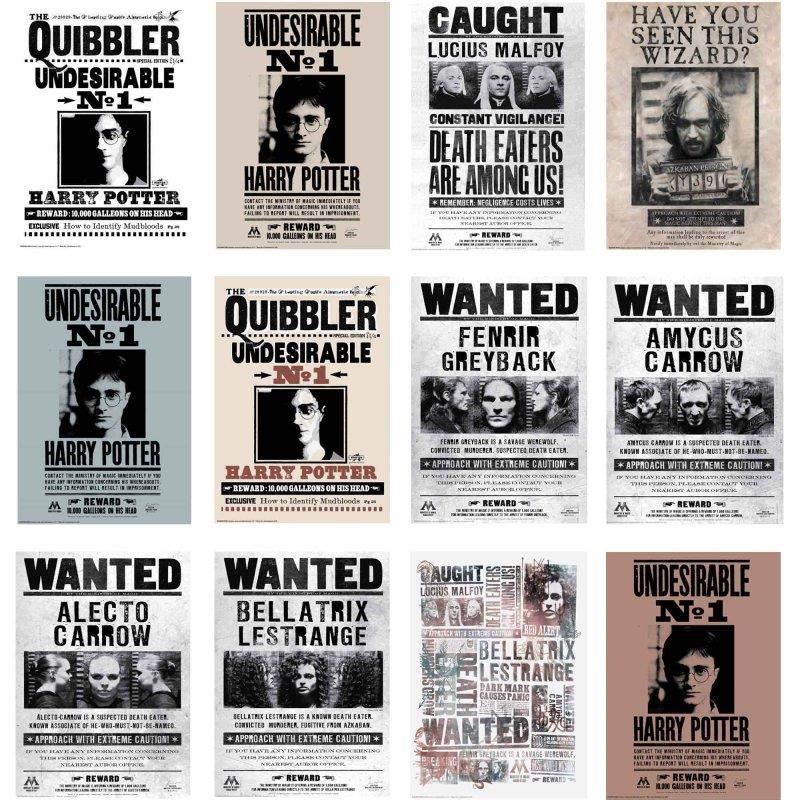Harry Potter Halloween Wanted Poster Decorations Pack of 12