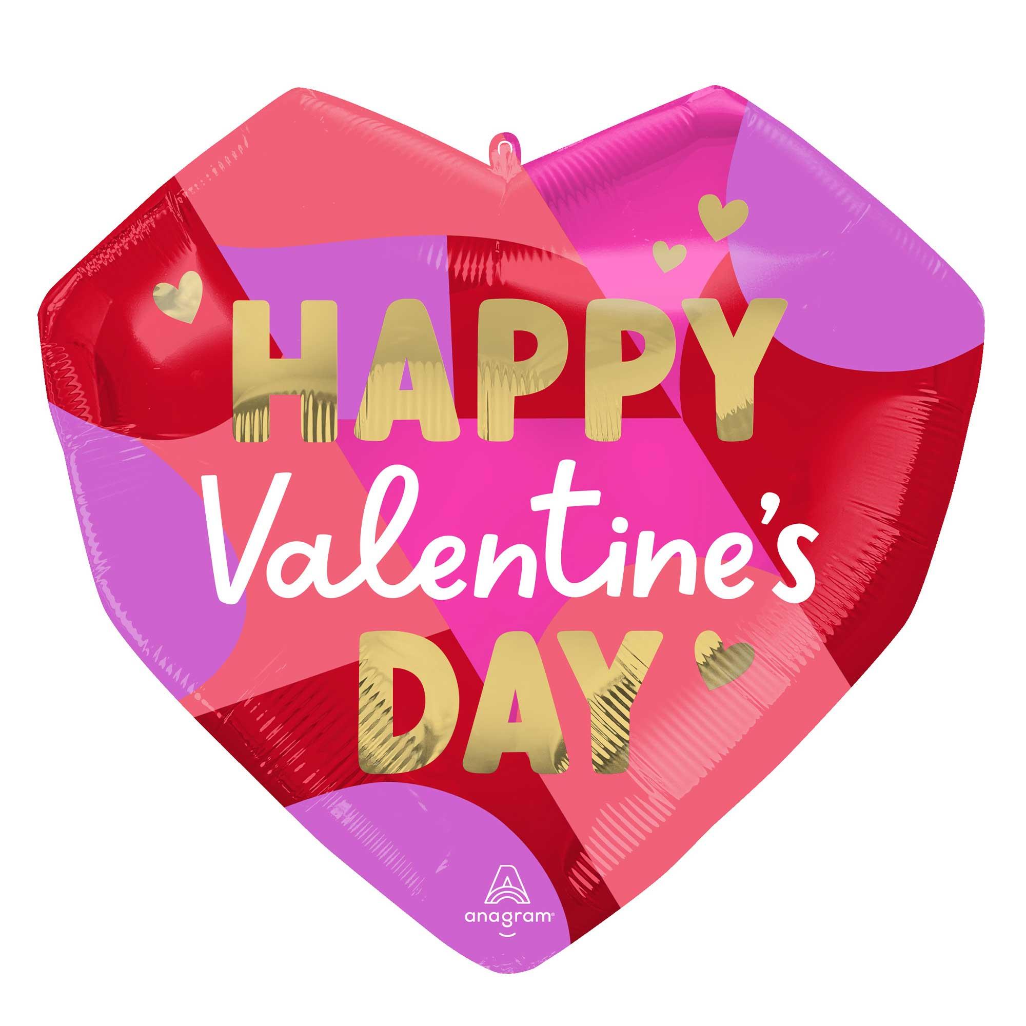 SuperShape Happy Valentine's Day Blocking Brights Foil Balloon