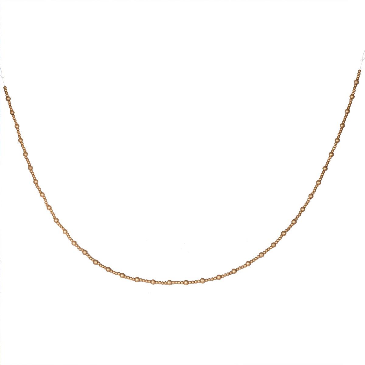 Velvet Luxe Christmas Gold Wood Beaded Garland