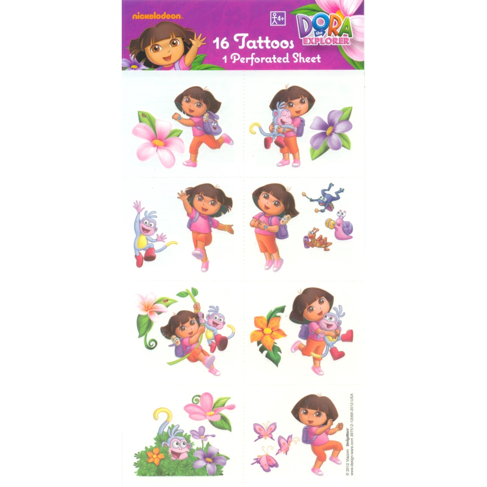 Dora the Explorer Tattoos (1 Sheet)