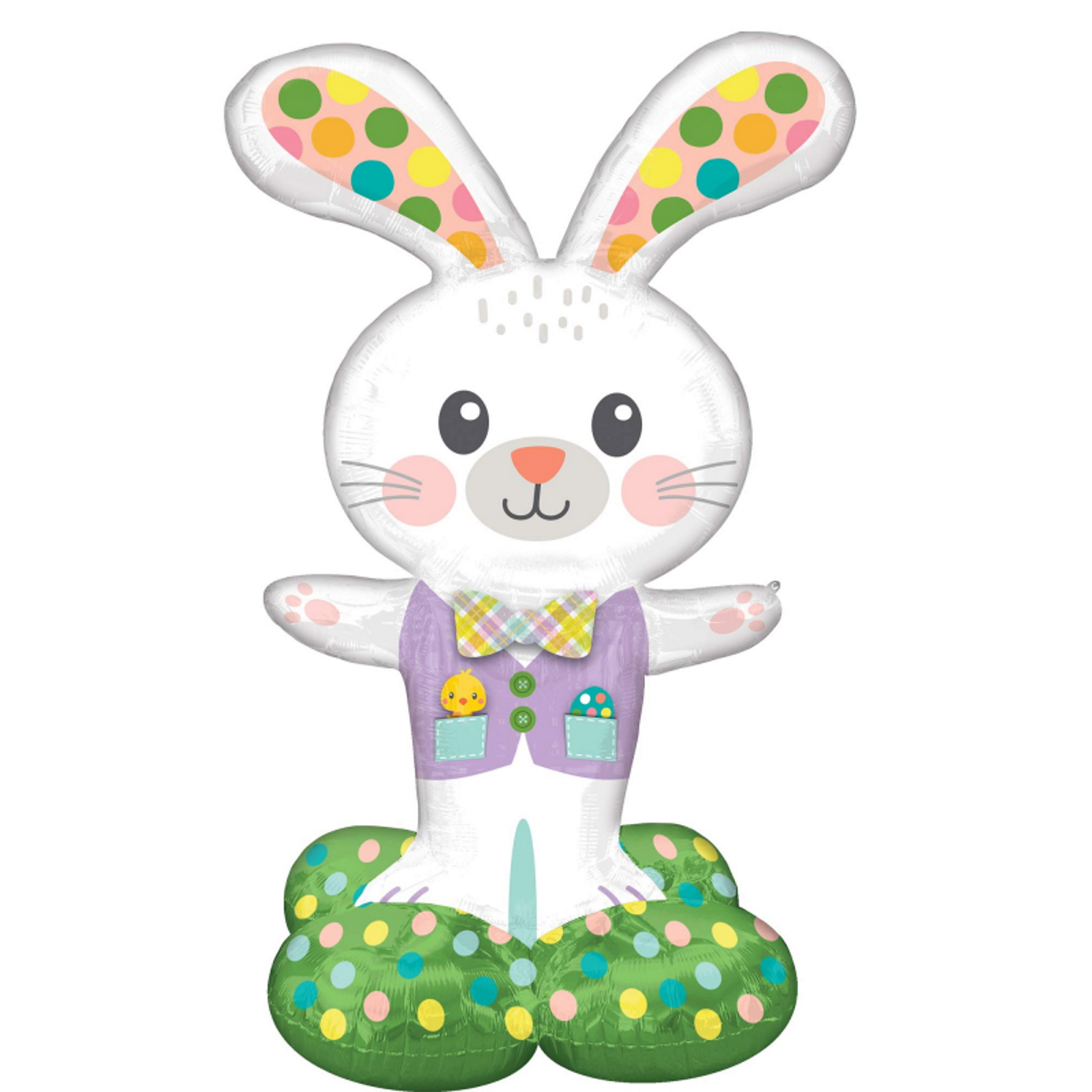 AirLoonz Spotted Easter Bunny Air Fill Foil Balloon 116cm