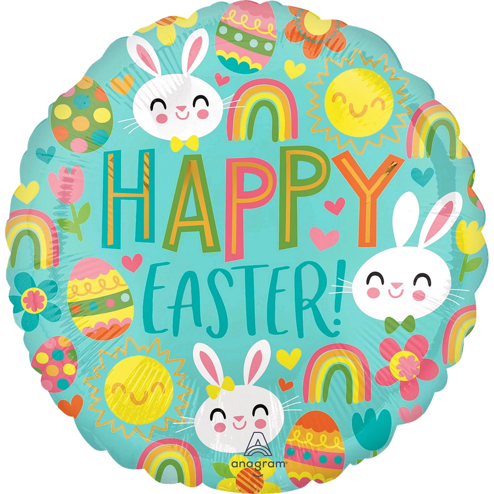Happy Easter Icons Foil Helium Balloon