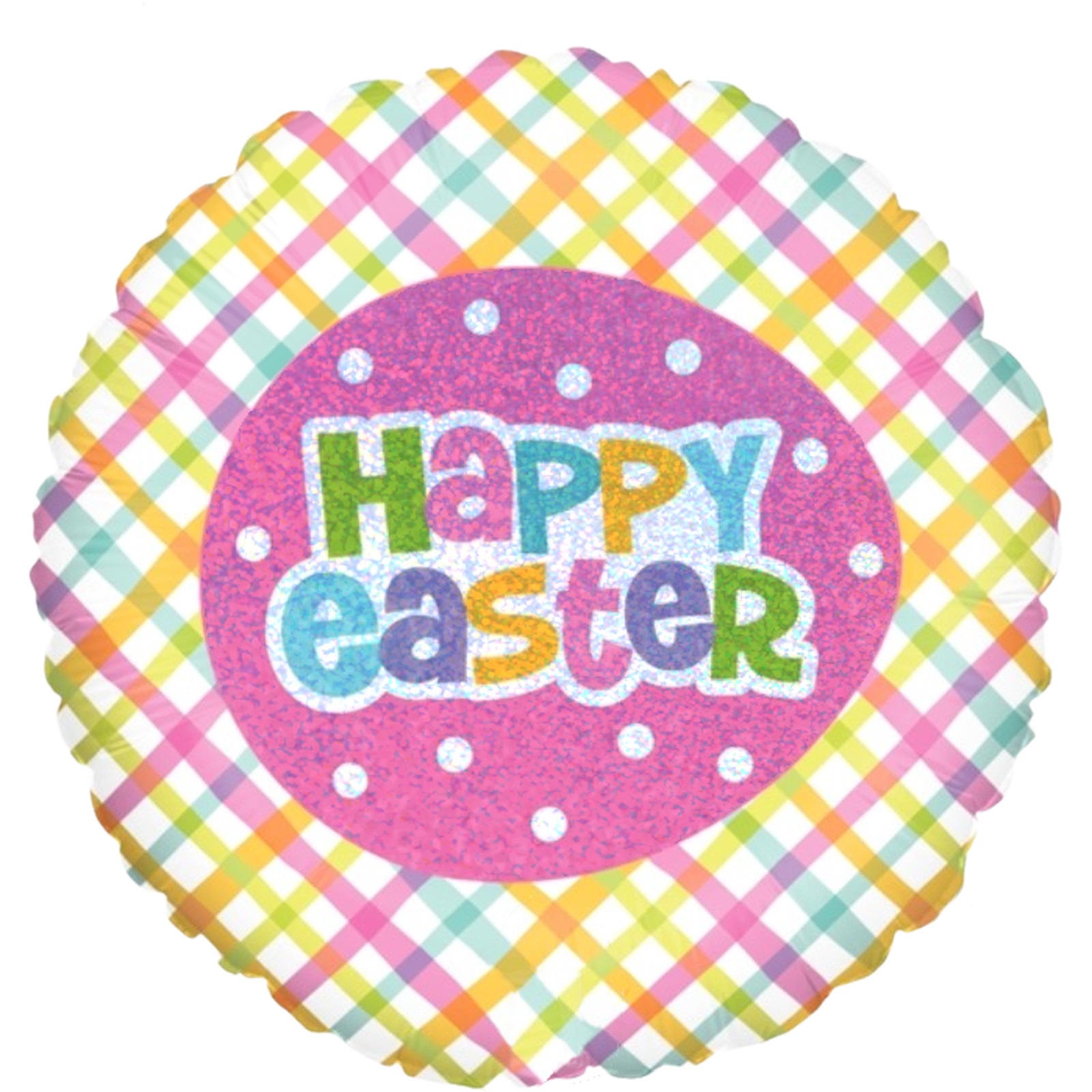 Happy Easter Plaid Foil Helium Balloon