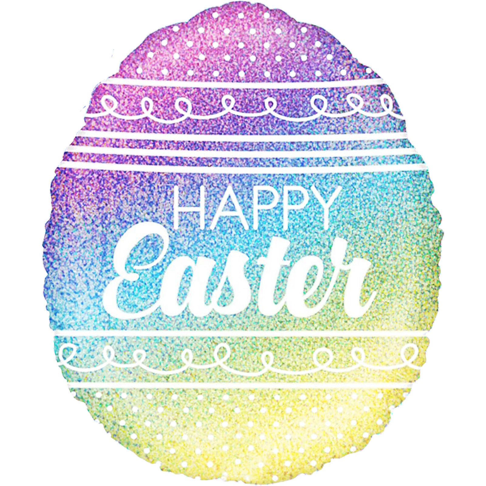 Pastel Ombre Easter Egg Glitter Holographic Foil Helium Balloon