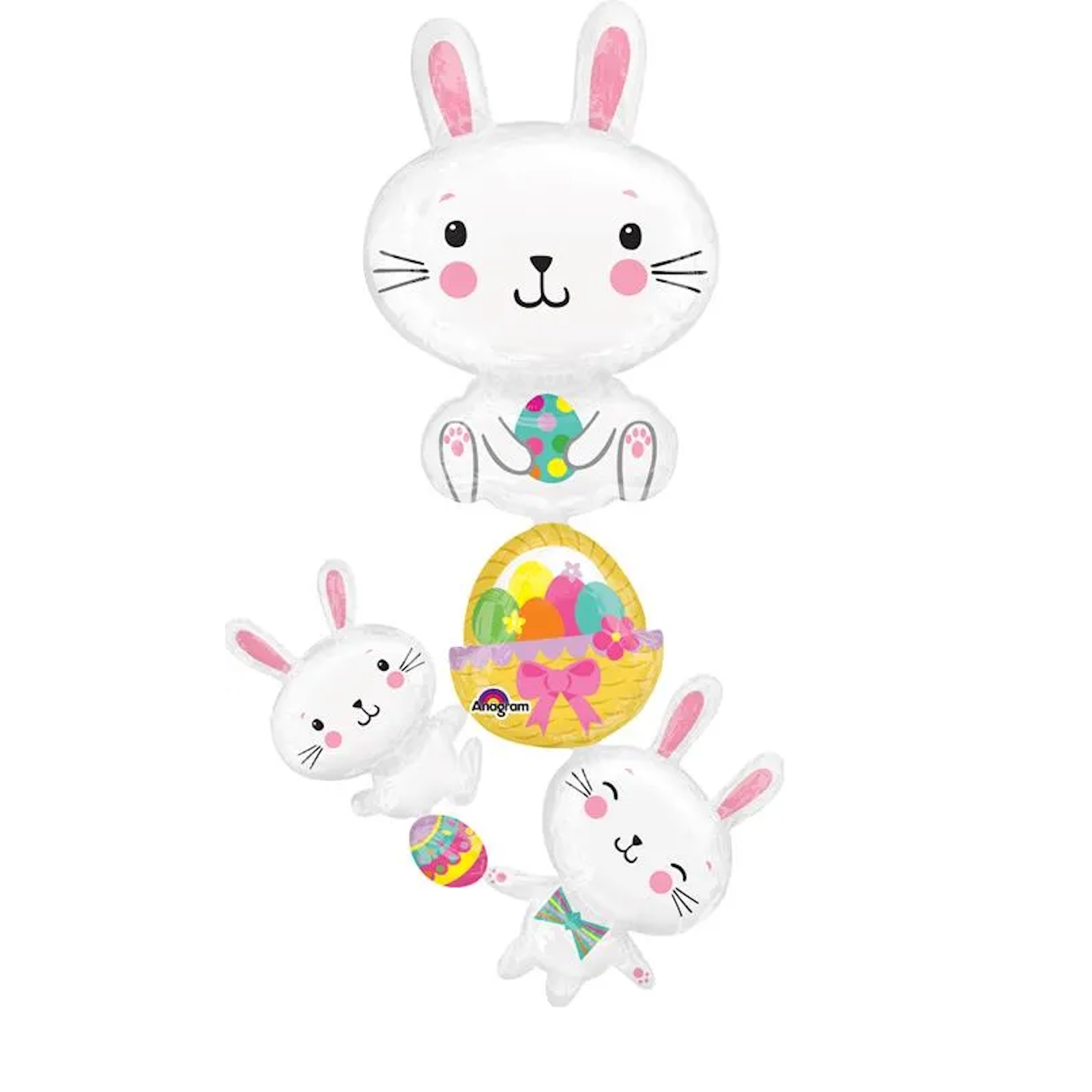 Shape Easter Bunny Stacker and Eggs Giant Foil Balloon