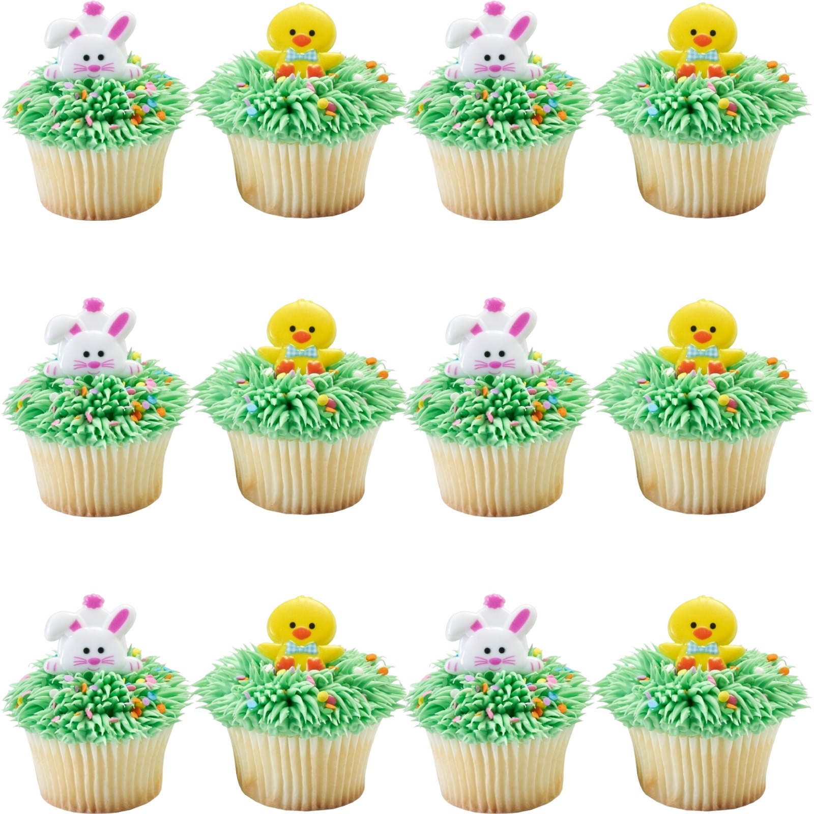Easter Chick & Bunny Cupcake Rings (Pack of 12) 